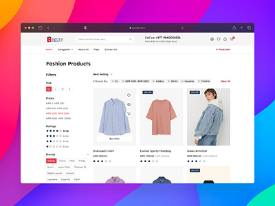 E-commerce Product Listing Page branding clothing e commerce fashion filter online online shopping online store product listing shopping ui