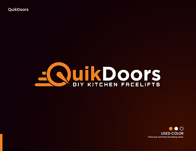 QuikDoors Logo Design | QuikCut Sub-brand | DesignoFly clock logo diy kitchen fast logo kitchen cut logo kitchen logo logo mark quick quick clock quick cut logo quick doors logo quick logo design quik logo design quikcut quikcuts quikdoor quikdoors textbased textbased logo watch wordmark logo