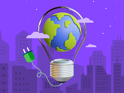 Earth Hour 💡 3d 3d illustration branding design earth earth hour eco friendly graphic design iconscout illustration vector