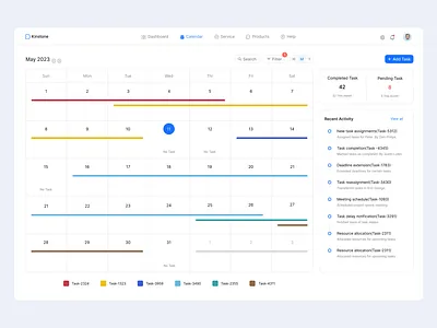 📅Calendar UI Design Concept availability blue calendar clean create creative day wise design filter ui job layout legends minimal month recent activity task task management ui ux year
