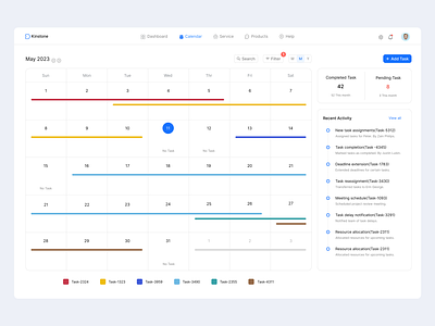 📅Calendar UI Design Concept availability blue calendar clean create creative day wise design filter ui job layout legends minimal month recent activity task task management ui ux year
