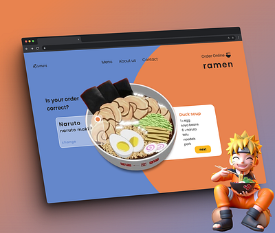 Ramen Ordering App figma figmadesign food fooddelivery foodordering hokage naruto ramen ramenordering ui uiux ux