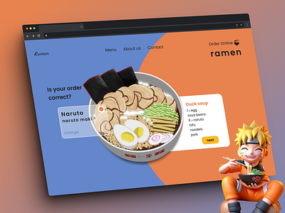 Ramen Ordering App figma figmadesign food fooddelivery foodordering hokage naruto ramen ramenordering ui uiux ux