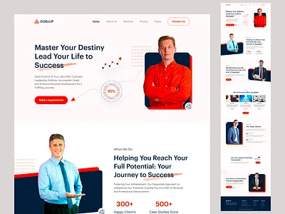 GoalUp - Career Coach website design abu hasan branding buraq lab career coach website careerchange careercoach careercoaching careerdevelopment clean graphic design home page landing page minimal modern ui uiux ux web webdesign websitedesign