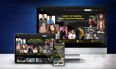 India's 1st Celebrity Meet and Greet Platform graphic design logo ui