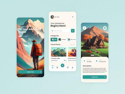 Travel App Design adobe android app apple dribbble figma graphic design idea inspiration journey mobile product project recreation relax travel trip ui uiux ux