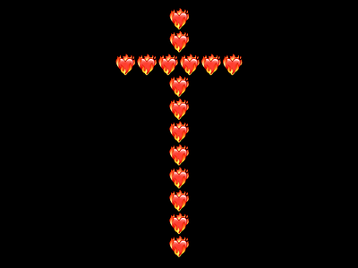 CROS(s)ES ‘Augustine Heart’ (14) burning love clip art crosses crucifix emoji flaming heart harry vincent st augustine