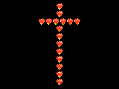 CROS(s)ES ‘Augustine Heart’ (14) burning love clip art crosses crucifix emoji flaming heart harry vincent st augustine