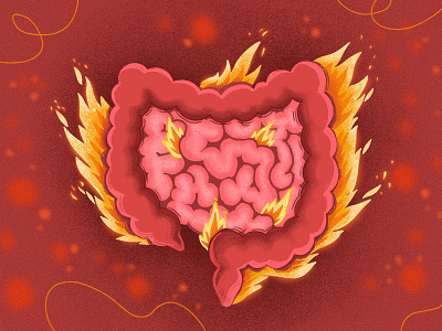 Inflammatory bowel disease biomedical condition design graphic design human organ ibd illustration inflammation intestine medical medical illustration medicine procreate