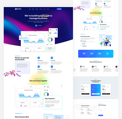 Business Management Software Website business management data analysis figma saas saas website startup tasks management tracking ui ui design uiux ux visualization website design