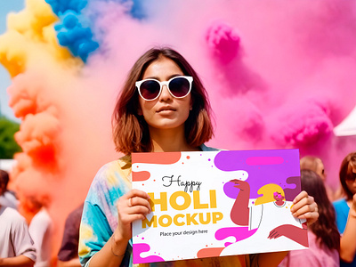 Free Holi Poster Mockup.AI Generated ai mockup color splash festival free free mockup free psd graphic design holding poster holi holi festival holi mockup indoor mockup mockup mockup design paper mockup paper poster poster poster template product branding realistic mockup