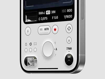 Camera Controller Concept (Light) 35ti app application cam camera concept control controller design nikon nikon35ti sketch ui video view viewport yuhang