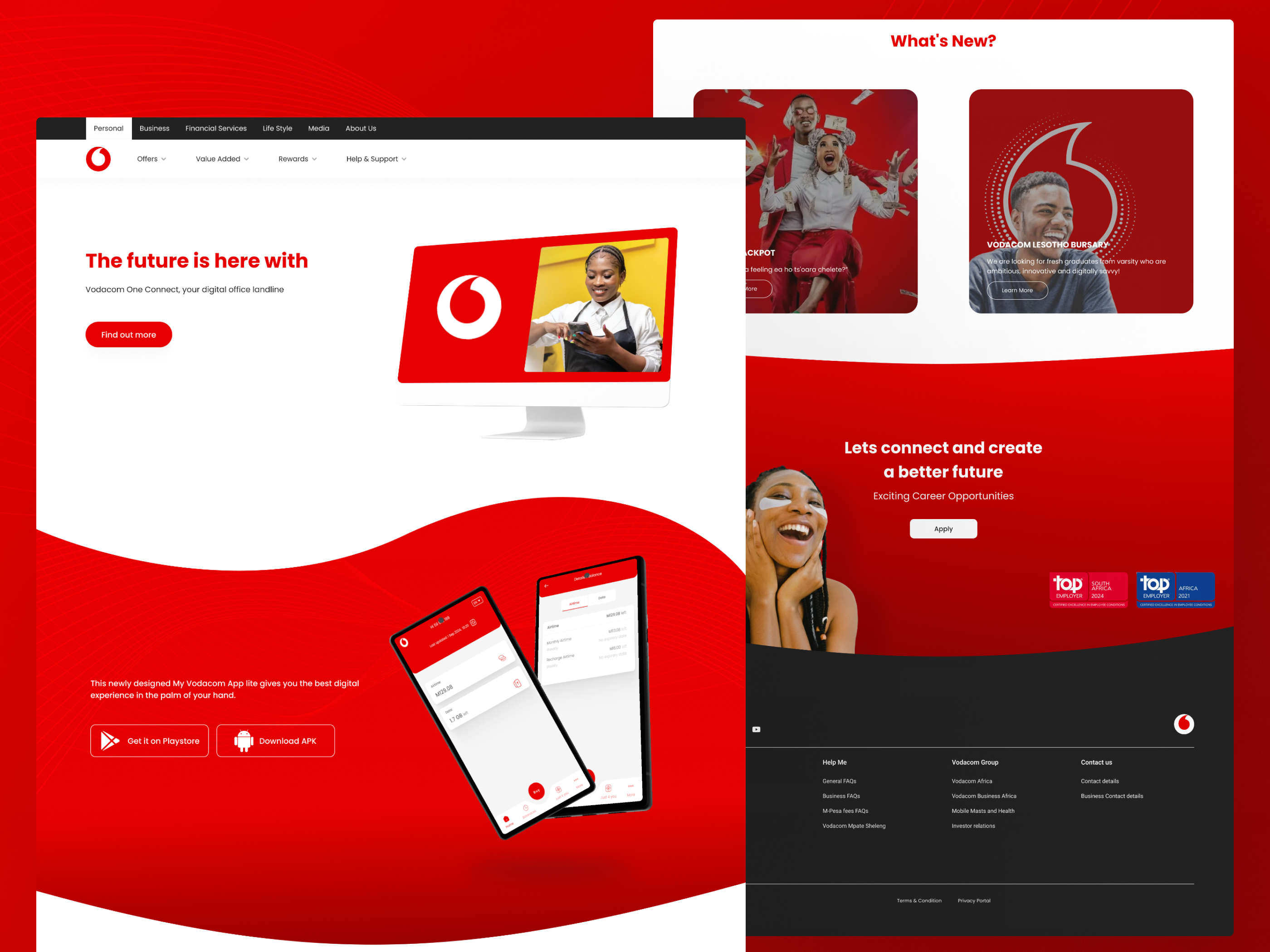 Example of Vodacom Lesotho Website Redesign Concept