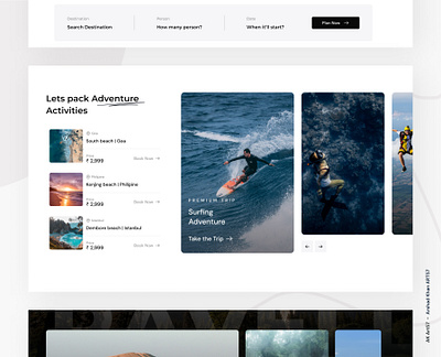 travel booking website adventures ak art57 akart57 arshad khan destination ui landing page location ui locations travel booking site travel website ui uiux website ui