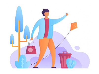 Man with Shopping Bag Illustration free download free illustration free vector freebie shopping shopping bag shopping illustration vector illustration