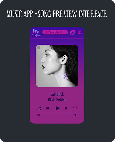 SONG PREVIEW INTERFACE - MUSIC APP branding graphic design logo ui