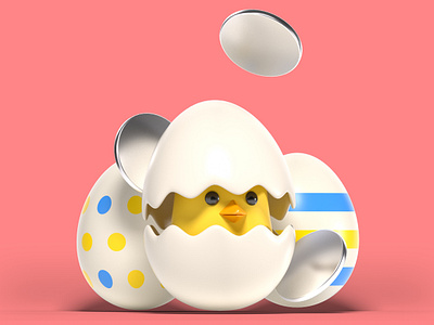 Easter chick, picture for finance project 3d branding design finance graphic design illustration ui ux