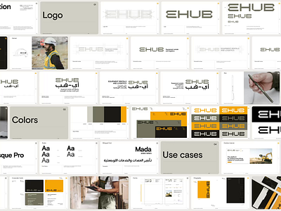 Brand Guidelines Ehub animation brand guidelines branding construction design equipment graphic design identity logistic logotype typography ui ux vector