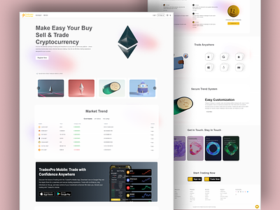 Tradexpro Exchange - Crypto Buy Sell and Trading platform 📊 binance blockchain crypto crypto buy sell crypto dashboard crypto exchange crypto landing page crypto trading crypto trading platform cryptocurrency cryptocurrency landing page currency finance investing landing page marketplace trading exchange ui ux design wallet