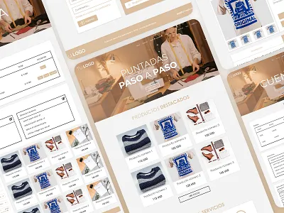 Sewing shop landing page | Sewing brown landing landing page sewing ui ux website white