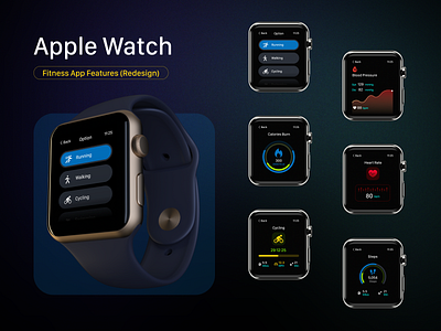 Apple Watch Fitness App #redesign #UIDesign #uiux #uxdesign apple watch presentation redesign smartwatch ui ux