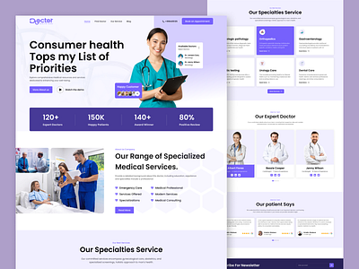 Medical Website Landing Page 2024 tranding website clinic doctor ladning page doctor website doctore health health care hero areya hospital landing page meadical website medical mediecin new landing page new website design ph tranding ui ui design website