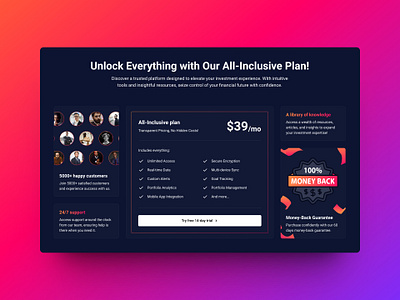 TradeTrack - Pricing section application branding design graphic design landing page saas ui ux website