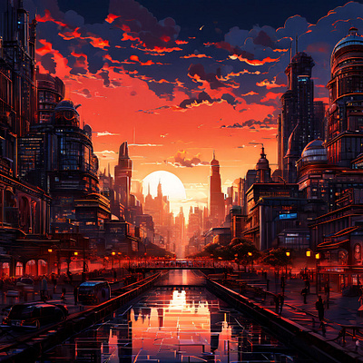 Future city With Ai ai design illustration