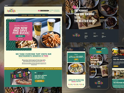 AIM Rewards Restaurant Group Website Design design restaurant group restaurant web design web design website