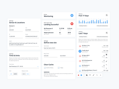 UI Components - Convexum analytics anti drone charts components dashboard defence detect drone drone detection drones enforcement forms graphs history list minimalist protect ui ui kit ux