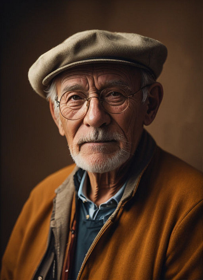 [Portrait Art] Old man with cap design graphic design illustration ux