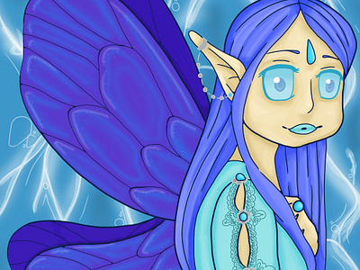 Aquamarine Fairy digital art digital illustration