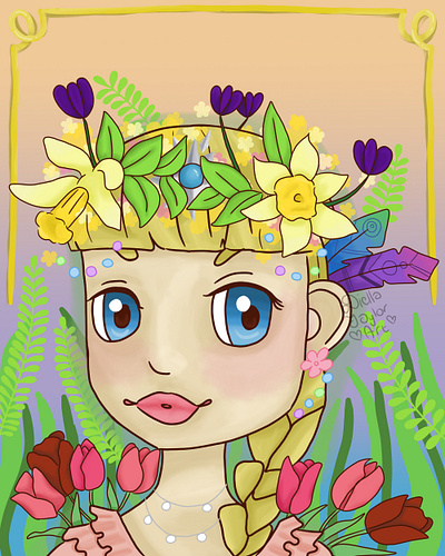 Spring Princess digital art digital illustration