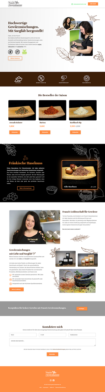 Landing page - Spices with love design landing page social media web design web development website