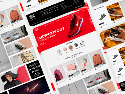 Fashion store landing page | Shop black ecommerce fashion fashion store landing landing page red ui ux website white