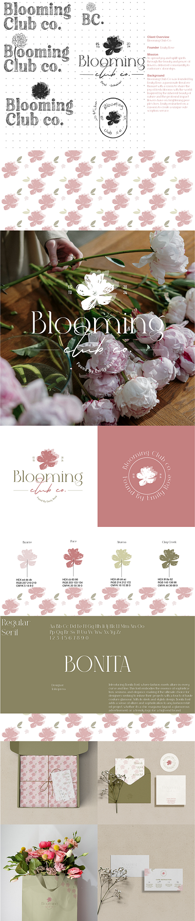 Brand Identity - Blooming Club Co. blooming brand identity branding care guide floristry graphic design greeting card illustration logo logocore logodesign procreate product design typography vector