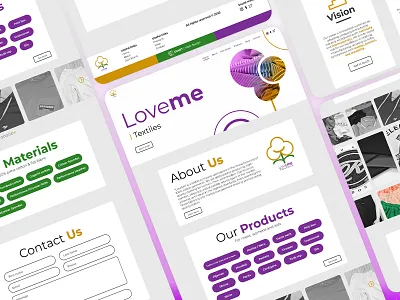 Textile shop landing page | Textile green landing landing page orange purple textile ui ux website white