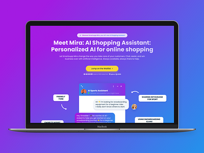 Landing page and visual branding: AI shopping assistant branding graphic design landing page landing page design ui ui design ux ux design web design website design