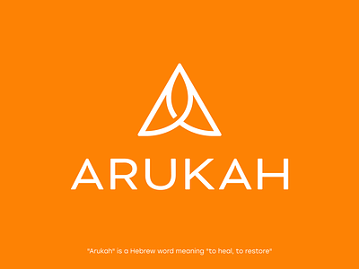 Arukah – Logo Design a logo arrow branding graphic design growth heal hebrew letter a line logo logotype mark orange restore sign up