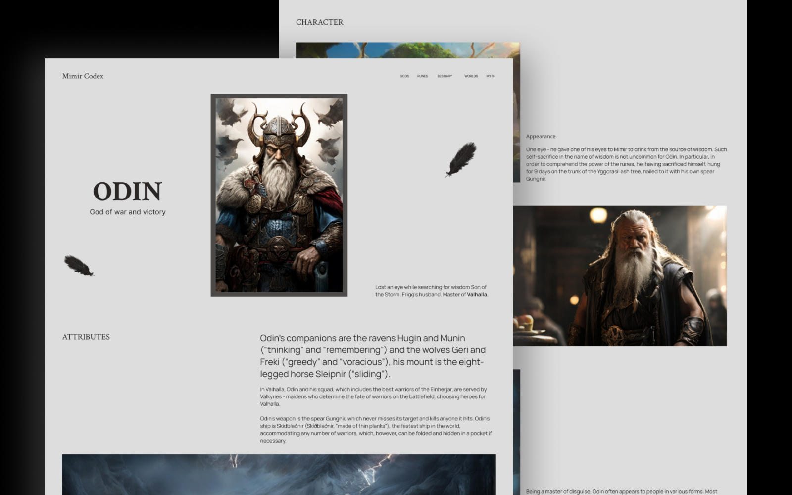 NORSE MYTHOLOGY | WEBSITE by Diana on Dribbble