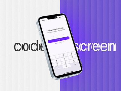 A code field screen to enter signing PIN code field screen code screen glass effect mobile phone screen ui ui challenge verification verification code