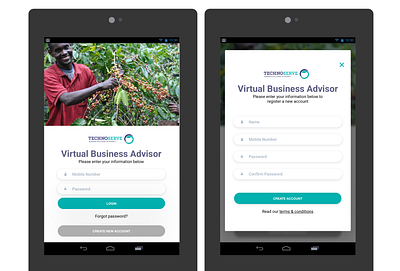 Virtual Business Advisor by TechnoServe business business advisor cherry farm coffee farm farming farming ui ipad design tablet ui ux