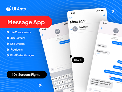 iMessage IOS UI Kit - Free chat app chat bot chating chation app mesage notification message app messaging messaging app text app texting app