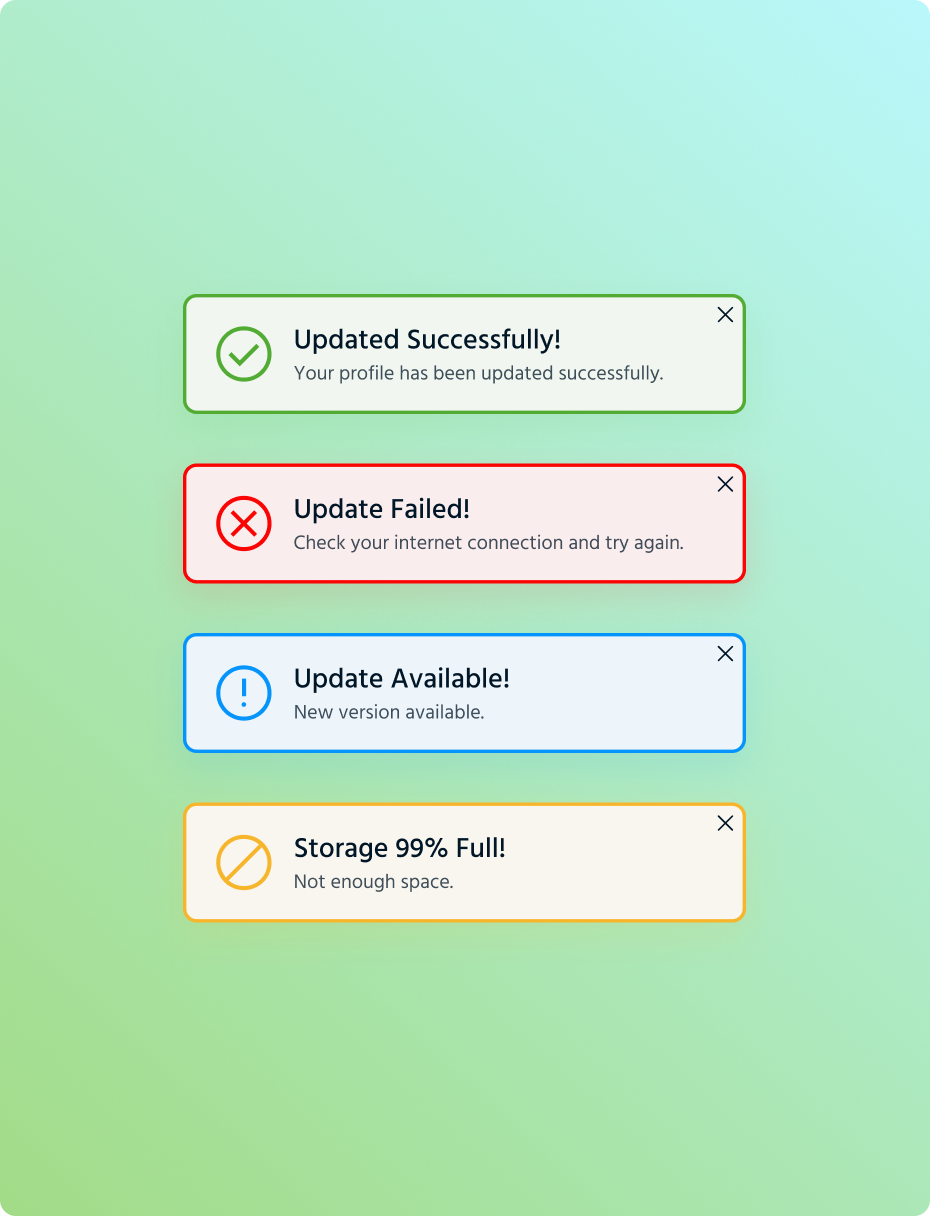 Flash Messages application dailog box dailyui figma flash flash message message modal ui ux web design