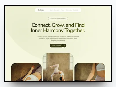 ZenCircle - Yoga Community Website branding community design fitness graphic design landing page ui web design website yoga