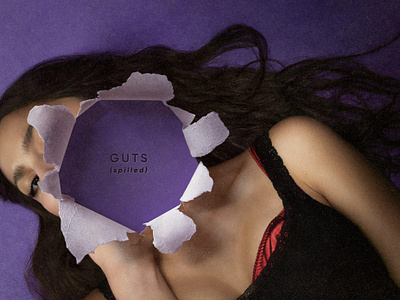 GUTS (spilled) album cover conceptual digital folioart graphic design illustration karolis strautniekas paper texture
