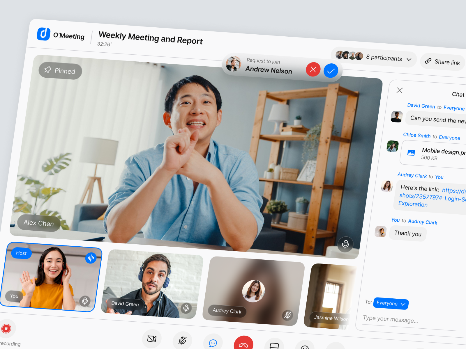 O'Meeting - Video Meeting App conference dashboard design meeting online meeting ui ux video work