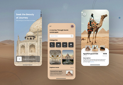 Tours & Travel app Design 3d animation branding graphic design logo motion graphics ui