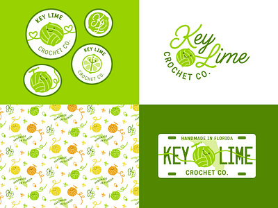 Key Lime Crochet Co. Branding brand identity branding crochet crochet branding florida handmade illustration key lime lime