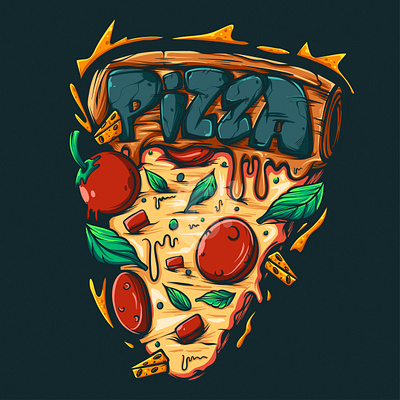PIZZA art branding design doodle fastfood food graphic design illustration pizza popart